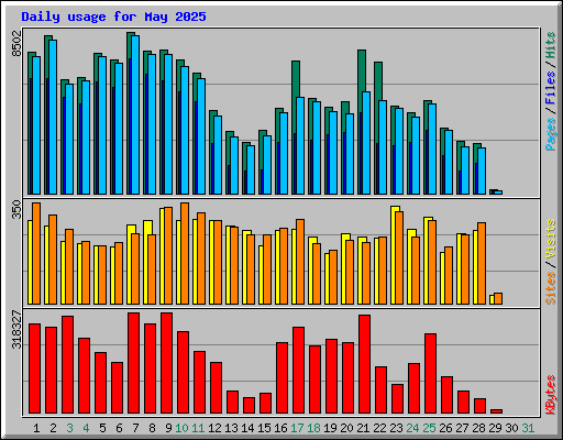 Daily usage for May 2025