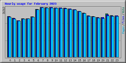 Hourly usage for February 2023